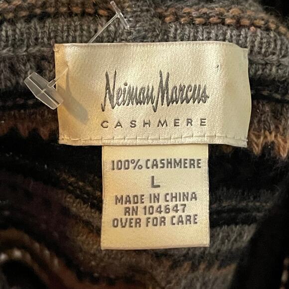 Neiman Marcus Womens Cowl Neck Striped Sweater Dress 100% Cashmere | Size Large - Picture 5 of 5